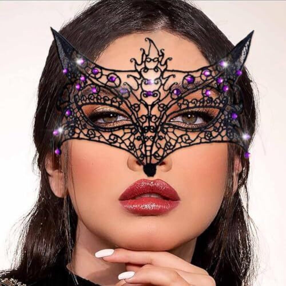 7627 Rhinestone Masquerade Mask Crystal Lace Mask Costume Face Masks